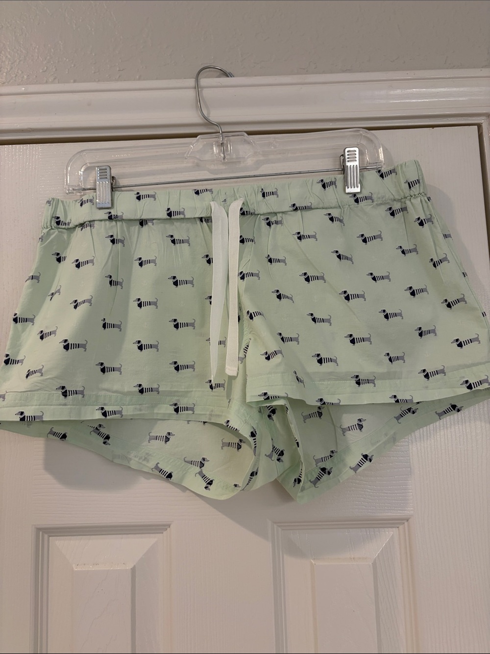 J Crew Mint Green Dachshund Print Pajama Shorts